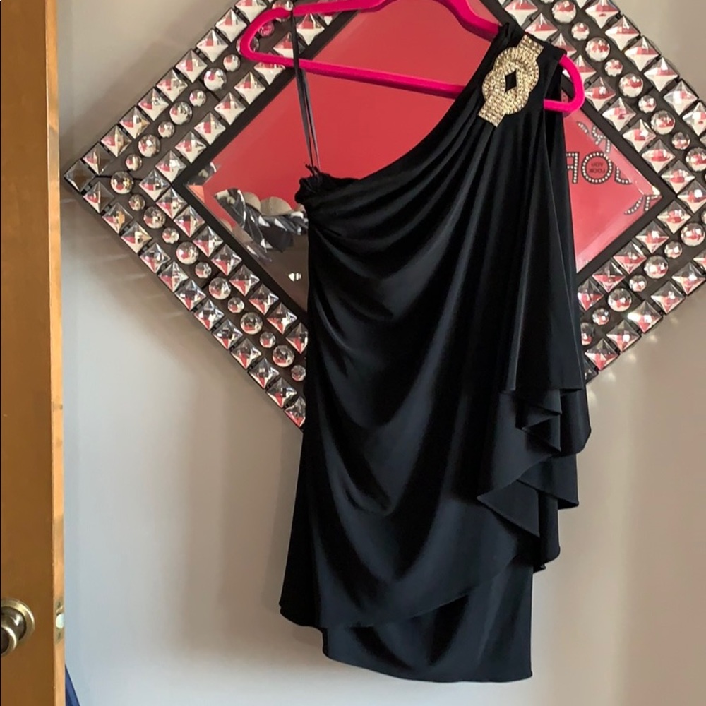 One armed black dress